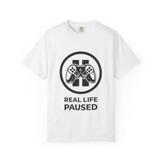 Real Life Paused Gamer T-Shirt — Video Game Controller Graphic Tee