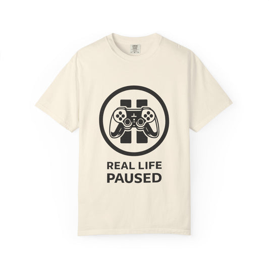 Real Life Paused Gamer T-Shirt — Video Game Controller Graphic Tee